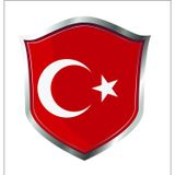 Sticker Usta Türk Bayrağı Ay Yıldız Sticker 00938 Beyaz - Kırmızı 50 x 46 cm