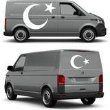 Sticker Usta Türk Bayrağı Ay Yıldız Sticker Araba Oto Motosiklet Karavan Sticker 00323 - 40x29 Cm - Beyaz