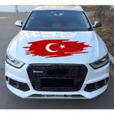 Sticker Usta Türk Bayragı Ay Yıldız Yırtıklı Paçalı Türk Bayrağı Türk Bayrak Sticker 00362 Kırmızı 100x40 Cm 60 x 24 cm