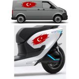 Sticker Usta Türk Bayragı Ay Yıldız Yırtıklı Paçalı Türk Bayrağı Türk Bayrak Sticker 00362 Kırmızı 12x5 Cm 60 x 25 cm