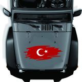 Sticker Usta Türk Bayragı Ay Yıldız Yırtıklı Paçalı Türk Bayrağı Türk Bayrak Sticker 00362 Kırmızı 30x12 Cm 150 x 60 cm