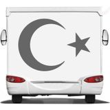 Sticker Usta Türk Bayrağı Sticker 00323 Gri 12x9 Cm 100 x 75 cm