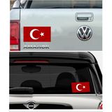 Sticker Usta Türk Bayrağı Sticker - 2 Adet Araba Oto Motosiklet Karavan Cam Sticker - 00068 - 20x11 Cm - Renkli