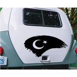 Sticker Usta Türk Bayrağı Sticker, Ay Yıldız, Türkiye, 00786 Siyah 60x30 Cm