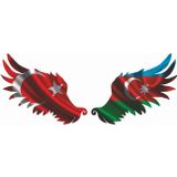 Sticker Usta Türkiye Azerbaycan Bayrak Sticker Renkli 80 x 32 cm 180903012-80x32