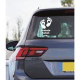 Sticker Usta Uzun Tuning Arabada Bebek Var Oto Araba Sticker Beyaz 40 x 59 cm