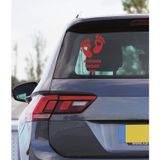 Sticker Usta Uzun Tuning Arabada Bebek Var Oto Araba Sticker Kırmızı 40 x 59 cm