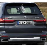Sticker Usta Uzun Tuning Osmanlı Tuğrası Oto Araba Sticker Beyaz 70 x 52 cm