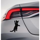 Sticker Usta Uzun Tuning Pati Kaldıran Kedi Oto Araba Sticker Siyah 10 x 12 cm