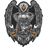 Sticker Usta V Motor Kartal Sticker 00249 Renkli 10 x 8 cm