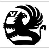 Sticker Usta Vauxhall Ejderha Bayrak Kartal Hayvan Sticker 00881 Siyah 10 x 9,5 cm