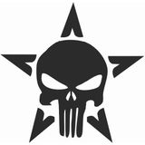 Sticker Usta, Yıldız Punisher Sticker - 13081 Siyah 60 x 60 cm
