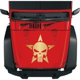 Sticker Usta Yıldız Punnisher Araba Oto Karavan Motosiklet Sticker 00535 - 40x40 Cm - Altın