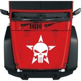 Sticker Usta Yıldız Punnisher Araba Oto Karavan Motosiklet Sticker 00535 - 60x60 Cm - Beyaz