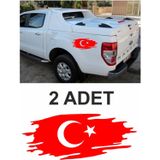 Sticker Usta Yırtıklı Tırtıklı Türk Bayrağı, Ayyıldız, 02516 Kırmızı 40x16 Cm