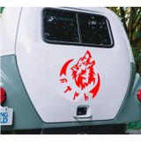 Sticker Usta(22424) Kurt ve Göktürkçe Türk Yazısı Gökbörü Sticker - 00758 Kırmızı 25x21 Cm 55 x 46 cm StickerDizaync8e1dda1-62a-55x46