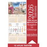 StickerArt 2026 5 Aylık Gemici Takvimi Denizci Duvar Takvimi 33x77,5 cm
