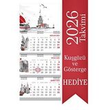 StickerArt 2026 Büyük Boy Gemici Takvimi Denizci Duvar Takvimi istanbul 33x77,5 cm