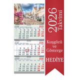StickerArt 2026 Büyük Boy Gemici Takvimi Denizci Duvar Takvimi Yeşil Renk 33x77,5 cm