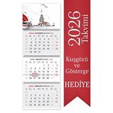 StickerArt 2026 Jumbo Boy Kuşe Gemici Takvimi Denizci Duvar Takvimi 33x92,5 cm
