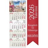 StickerArt 2026 Orta Boy Kuşe Gemici Takvimi Denizci Duvar Takvimi 31x86 cm