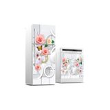 StickerArt Buzdolabı ve Bulaşık Makinası Beyaz Eşya Kaplama Gül Kelebek Yuvarlak Sticker