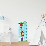 Stickerart Çocuk Odası Bebek Odası Boy Ölçer Boy Cetveli Sticker Hayvanlar Elma Beyaz