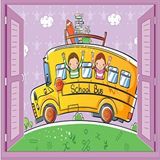 Stickerart Çocuk Odası Bebek Odası Pencere Poster Duvar Kağıdı Otobüs Çok Renkli