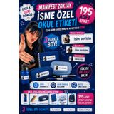 StickerAtölye İsme Özel Manifest ZOKTAY Etiket Sticker - Okul Etiketi 195 Adet - Okula Dönüş