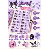 StickerLAB Kuromi Temalı Kişiye Özel İsim Etiketi 200 Adet | Suya Dayanıklı Yırtılmaz Okul Etiketi