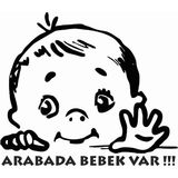 Stickermarket Arabada Bebek Var Beyaz