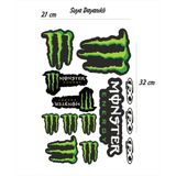 StickerMarket Monster Sticker Seti Suya Dayanıklı Dış Mekan Kullanımı İçin 21x32 cm Kaliteli PVC