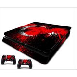 StickerMarket PS4 Slim Bayrak Sticker Seti Kırmızı Desenli Dayanıklı Materyal ile Oyun Aksesuarı