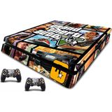 Stickermarket PS4 Slim GTA Sticker Seti Playstation 4 İçin Özel Tasarım Materyal