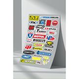 StickerMarket Sponsor Motosiklet Bisiklet Araç Sticker Seti (14) - 21 x 32 cm - Renkli