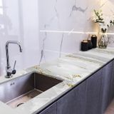 StickieArt StickerArt Tezgah Üstü Fayans Kaplama Folyosu Mutfak Tezgahı Kaplama Calacatta Marble 70 cm x 5 Metre