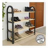 STICKWOOD 4 KATLI MASİF AHŞAP AYAKKABILIK ÇOK AMAÇLI MODÜLER RAF