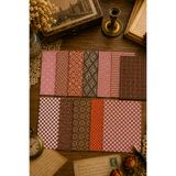 stickybloom Vintage Kırmızı/Bordo Desenler Temalı 12 Parça A6 Kağıt Seti Scrapbook/Journal/Ajanda