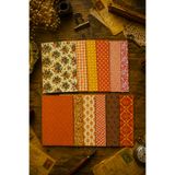 stickybloom Vintage Turuncu Tonlu Desenler Temalı 12 Parça A5 15x20 cm Kağıt Seti Scrapbook/Journal/Sticker/Ajanda