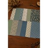 stickybloom Vintage Yeşil Tonlu Desenler Temalı 12 Parça A5 Kağıt Seti Scrapbook/Journal/Sticker/Ajanda