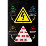 Sticplax Elektrik Tehlikesi Etiketi - 70x60 mm - 1 Adet - 3M Policarbon UV Baskı - İş Güvenliği Etiketi - Elektrik Panosu Trafo Etiketi