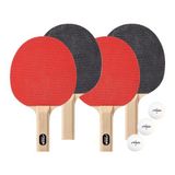 STIGA Klasik 2 Oyuncu ve 4 Oyuncu Ping Pong Seti - Masa Tenisi Raketleri, 3-1 Yıldız Beyaz Toplar Dahil