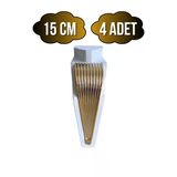 Stil 15Cm Plastik Ayak Mobilya Masa Ve Dolap Ayağı(15Cm)(Beyaz - Altın) Beyaz 15Cm 15Cm - 4 Adet