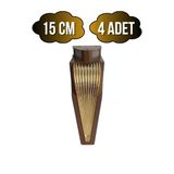 Stil 15Cm Plastik Ayak Mobilya Masa Ve Dolap Ayağı(15Cm)(Kahverengi - Altın) Kahverengi 15Cm 15Cm - 4 Adet