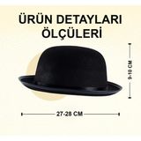 Stil Çocuk Şapkası – Siyah Melon Parti Şapkası
