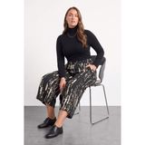 Stil Diva Bürümcük Kumaş Cepli Beli Lastikli Kısa Pantolon - Siyah - 50 - 52