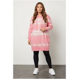 Stil Diva Büyük Beden Batik Desenli Uzun Kollu Cepli Kapüşonlu Pamuklu Sweatshirt 302208