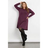 Stil Diva Büyük Beden Bisiklet Yaka Soft Touch Cepli Tunik Likralı Mor Elbise 285078