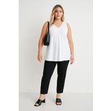 Stil Diva Büyük Beden Sıfır Kol V Yaka Eteği Bollaşan Basic Bluz 191310