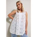 Stil Diva Büyük Beden V Yaka Sıfır Kol Astarsız Dantel Bluz 304098